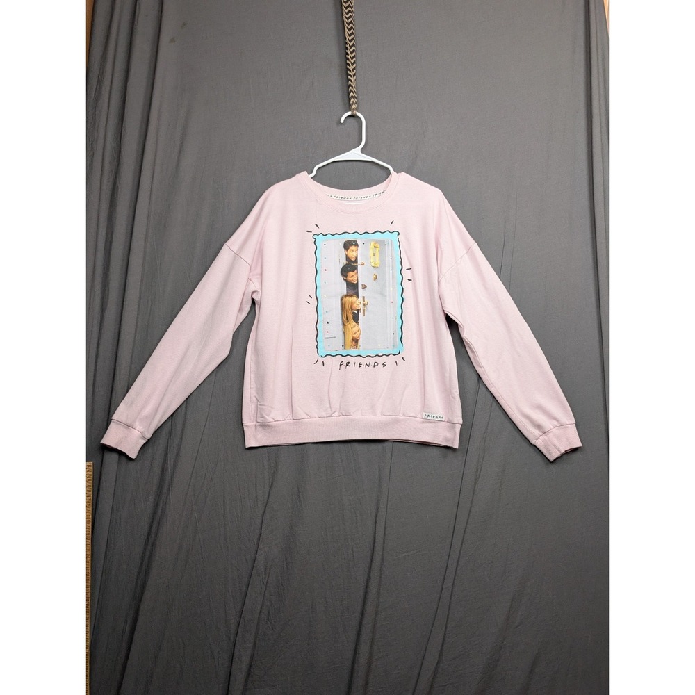 FRIENDS Women's Long Sleeve Sleep Top Shirt Pink Soft‎ & Cozy Large (12-14)